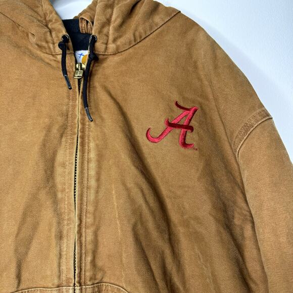 Carhartt Canvas Jacket Zip Hooded Lined Embroidered Alabama Football Size 2XL - Picture 2 of 8